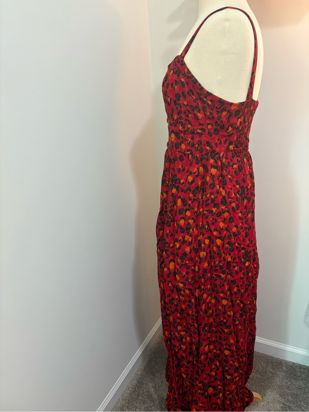 Alya Red and Black Leopard-Print Button Maxi Dress - Picture 4 of 7